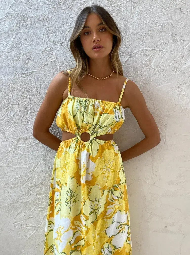 Faithfull the Brand El Rio Maxi Dress Loretta Floral Print Size 8 for rent on The Volte - main image