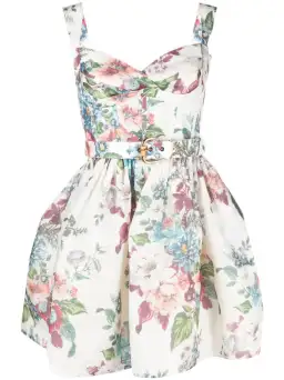 Zimmermann Matchmaker Mini Dress Ivory Barkcloth Floral Size 0 / AU 8 for rent on The Volte - image 4