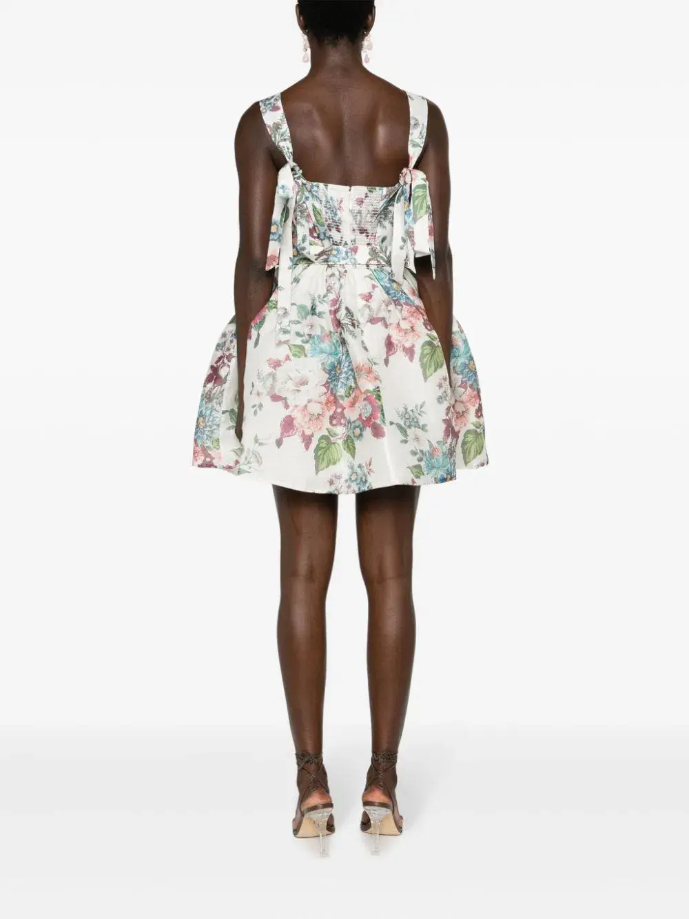 Zimmermann Matchmaker Mini Dress Ivory Barkcloth Floral Size 0 / AU 8 for rent on The Volte - main image