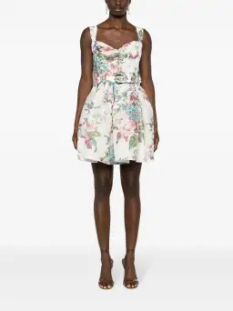 Zimmermann Matchmaker Mini Dress Ivory Barkcloth Floral Size 0 / AU 8 for rent on The Volte - image 1