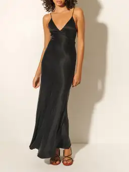 Kivari Bianca Open Back Slip Dress Black Size AU 10 for rent on The Volte - image 3
