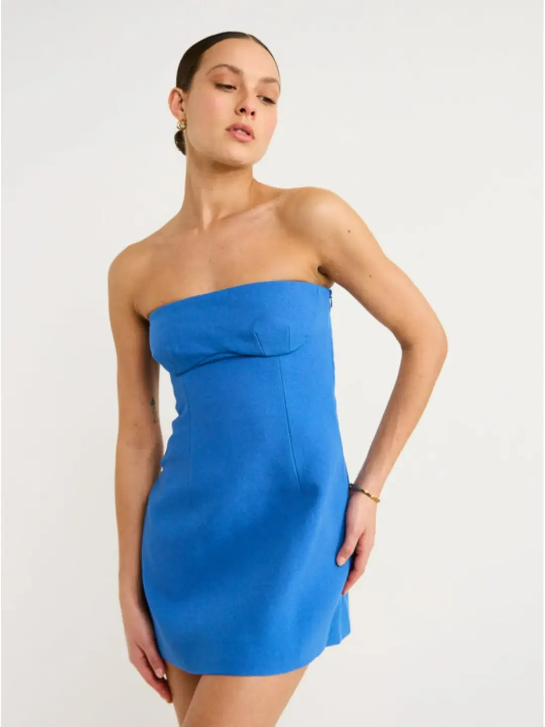 Sir the Label Spoerri Sculpted Mini Dress in Cobalt Size AU 8 for rent on The Volte - main image
