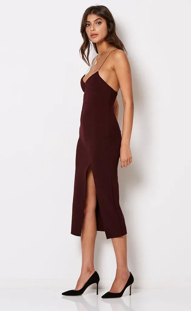Bec & Bridge Cindy Midi Dress Wine Size 8 for rent on The Volte - main image