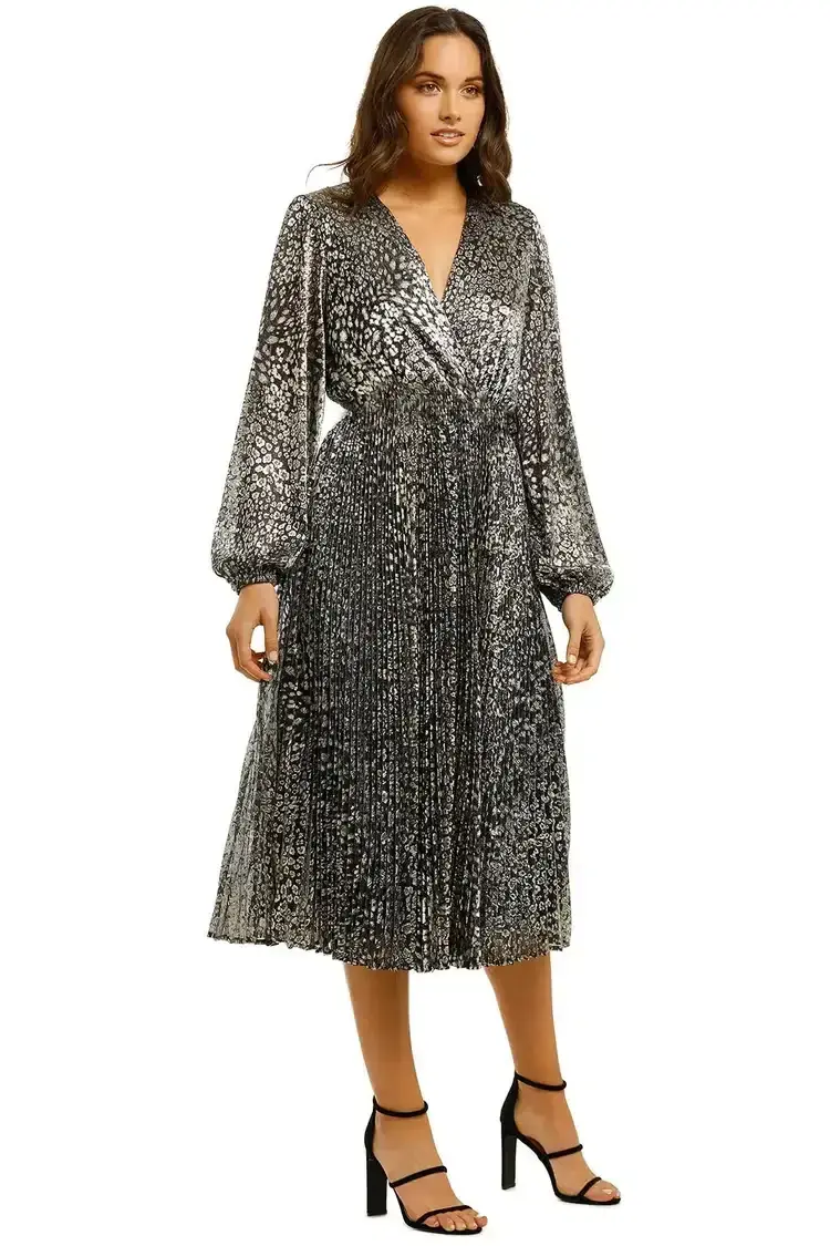 Rebecca Vallance Vienna Midi Dress in Gold Size 10 for rent on The Volte - main image