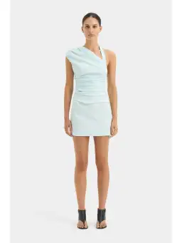 Sir the Label Azul Gathered Mini Dress in Ice Blue Size 0 / AU 6