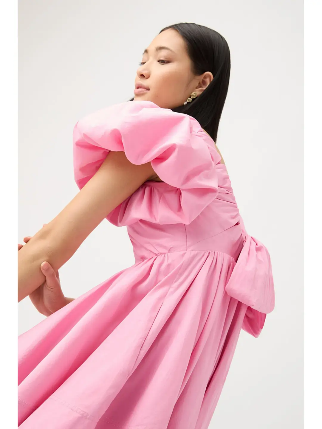 Aje Greta Bow Back Mini Dress Ballet Pink Size AU 10 for rent on The Volte - main image