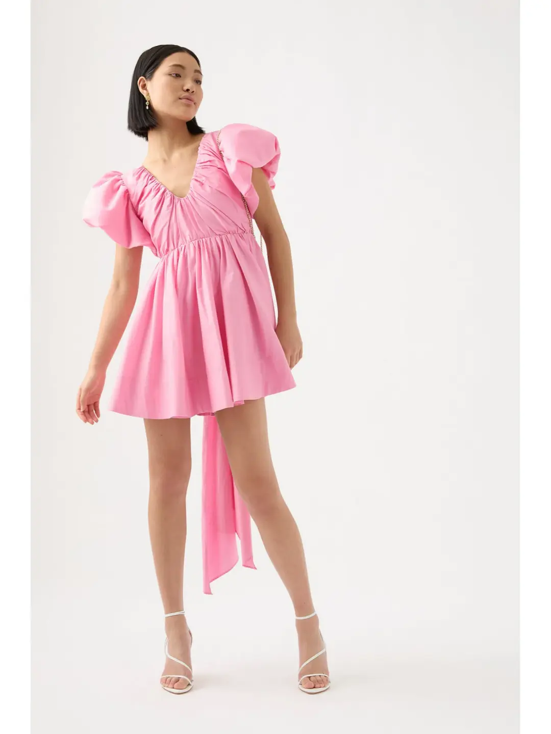 Aje Greta Bow Back Mini Dress Ballet Pink Size AU 10 for rent on The Volte - main image