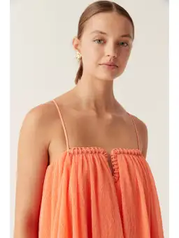 Aje Filigree Sweetheart Midi Dress Sunset Orange Size AU 10 for rent on The Volte - image 2