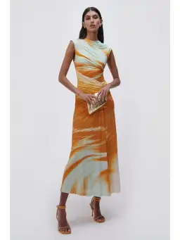Jonathan Simkhai Acacia Marble Print Maxi Dress Multi Size AU 10 for rent on The Volte - image 1