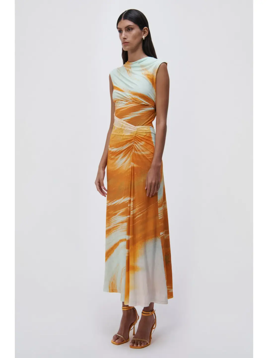 Jonathan Simkhai Acacia Marble Print Maxi Dress Multi Size AU 10 for rent on The Volte - main image