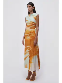 Jonathan Simkhai Acacia Marble Print Maxi Dress Multi Size AU 10 for rent on The Volte - image 4