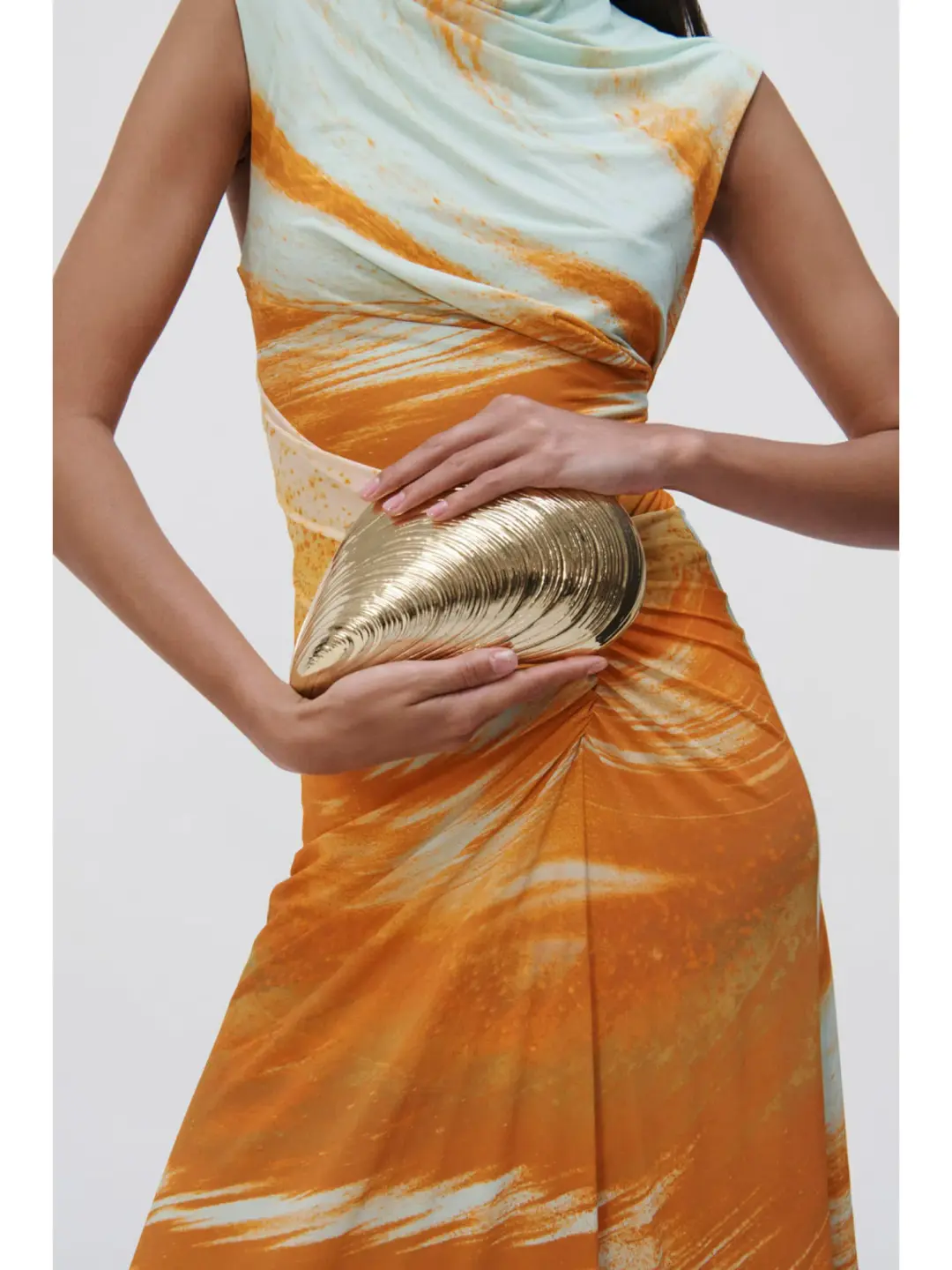 Jonathan Simkhai Acacia Marble Print Maxi Dress Multi Size AU 10 for rent on The Volte - main image