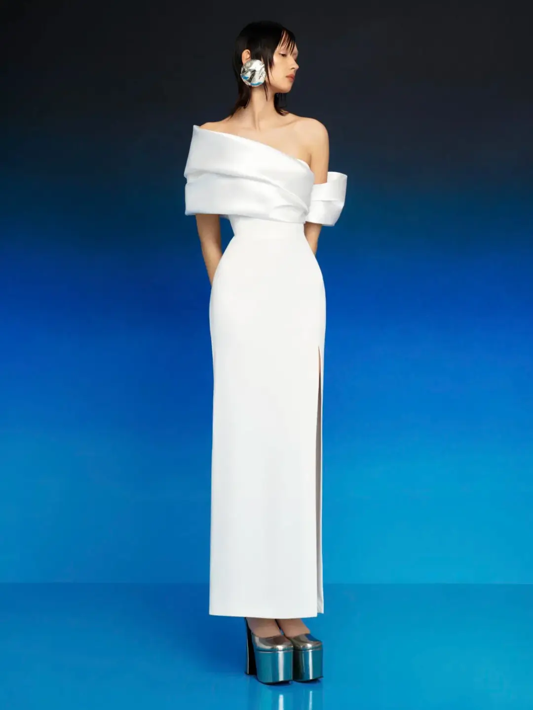 Solace London Alexis Maxi Gown Cream Size 10 for rent on The Volte - main image