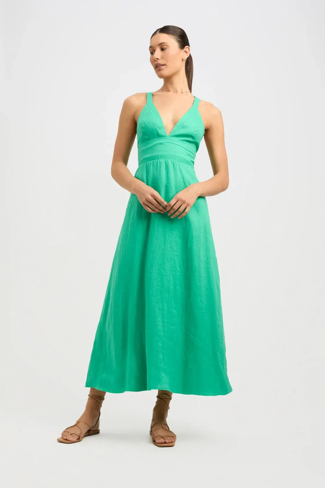 Kookai The Tahiti Vee Dress Green Size 10  - Image 1