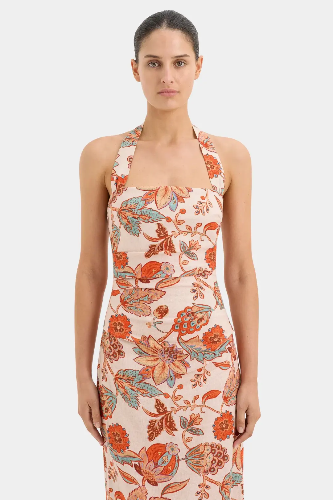 Sir The Label Noemi Halter Midi Dress Floral Size 1/Au 8 for rent on The Volte - main image
