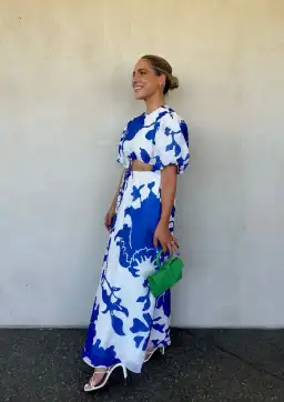 Sir The Label Vivi Puff Sleeve Maxi Dress Merce Abstract Print Size 1 /Au 10 for rent on The Volte - image 6