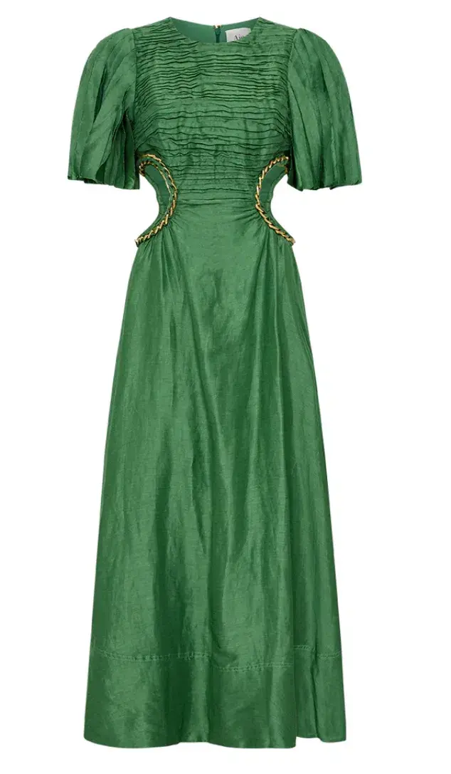 Aje Monica Chainlink Midi Dress Forest Green Size 10 for rent on The Volte - main image
