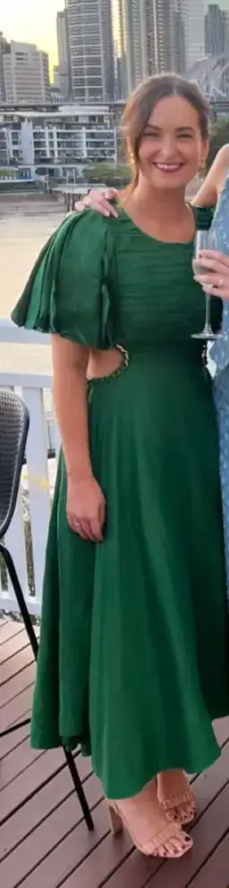 Aje Monica Chainlink Midi Dress Forest Green Size 10 for rent on The Volte - image 2