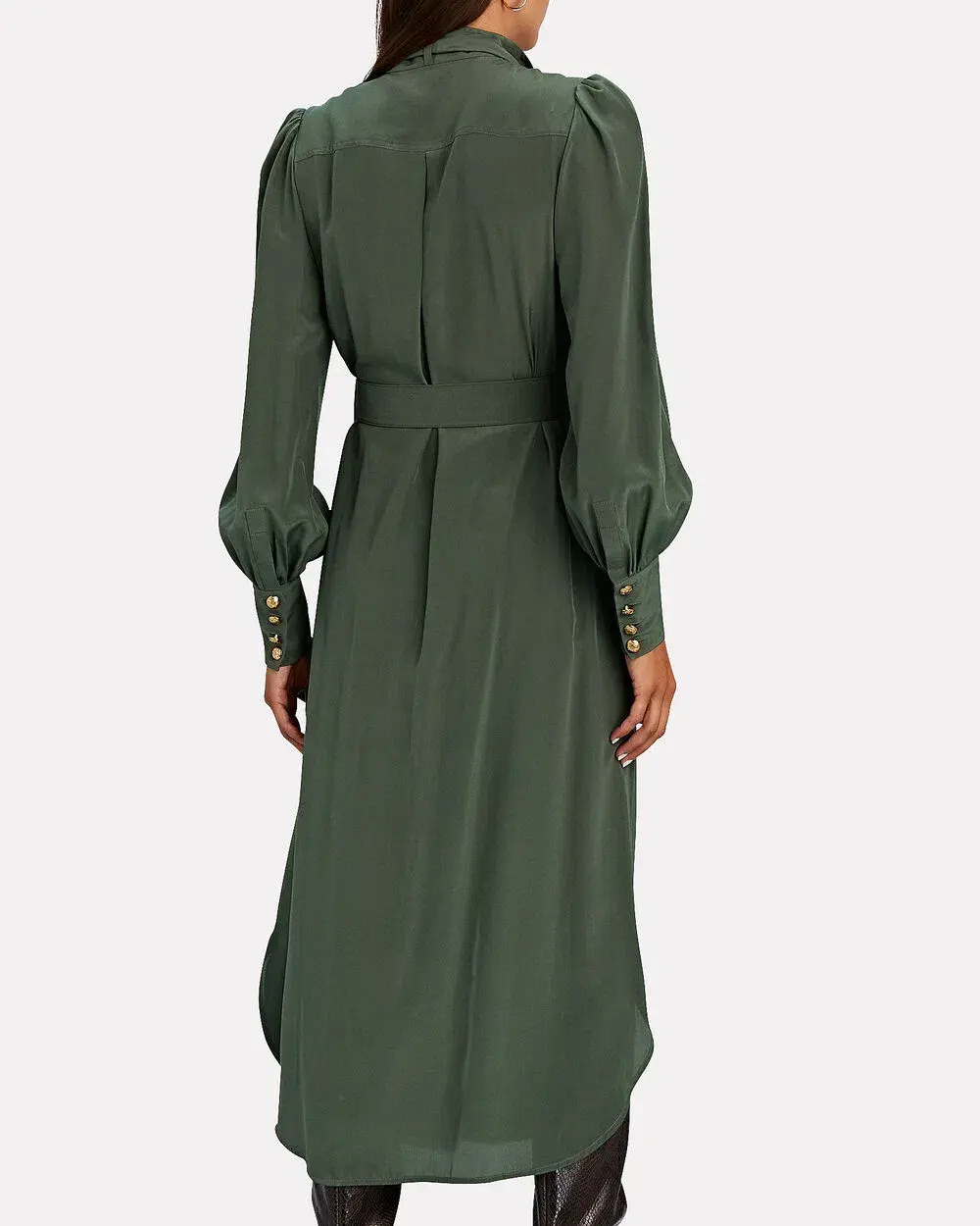 Zimmermann Silk Tie Midi Dress Green Size 8 for rent on The Volte - main image