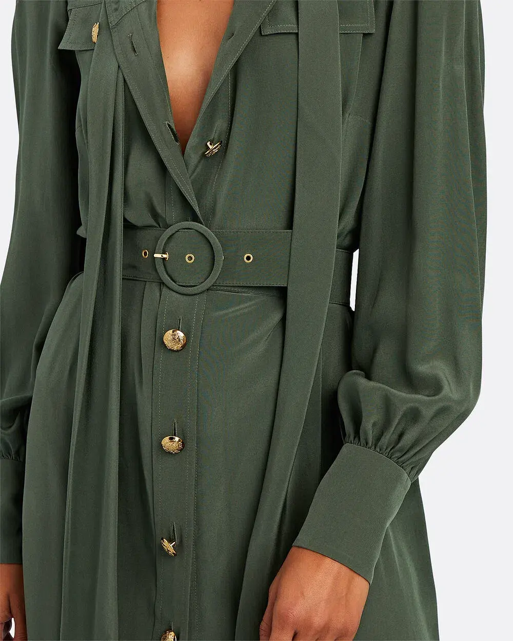 Zimmermann Silk Tie Midi Dress Green Size 8 for rent on The Volte - main image