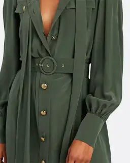 Zimmermann Silk Tie Midi Dress Green Size 8 for rent on The Volte - image 2