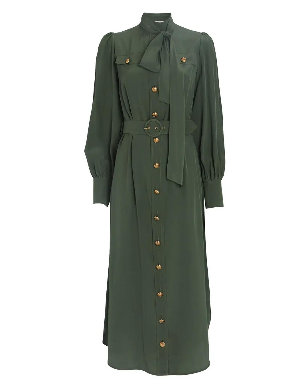 Zimmermann Silk Tie Midi Dress Green Size 8 for rent on The Volte - main image