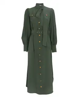Zimmermann Silk Tie Midi Dress Green Size 8 for rent on The Volte - image 4