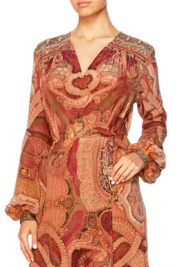 Camilla Quilted Yoke Wrap Dress Family Gathering Print Size 8 for rent on The Volte - image 2