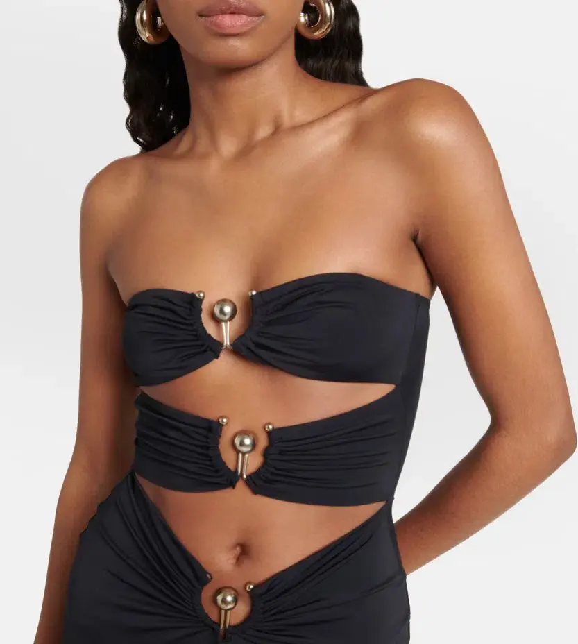 Christopher Esber Pierced Orbit Column Midi Dress Black Size 6 for rent on The Volte - main image