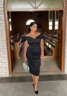 Rachel Gilbert Frey Midi Dress Black 5/AU16 for rent on The Volte - image 1