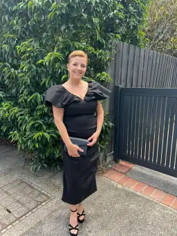 Rachel Gilbert Frey Midi Dress Black 5/AU16 for rent on The Volte - image 2