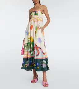Alémais Seeker Printed Linen Midi Dess Multi Size 8 for rent on The Volte - image 1