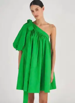 Oroton One Shoulder Mini Dress Green Size 6 for rent on The Volte - image 2