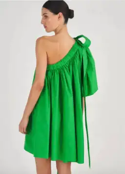 Oroton One Shoulder Mini Dress Green Size 6 for rent on The Volte - image 3