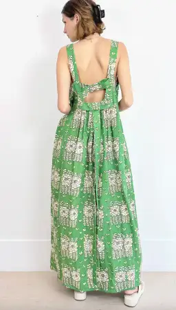 Oroton Posie Linen Maxi Dress Green Floral Size 8 for rent on The Volte - image 4