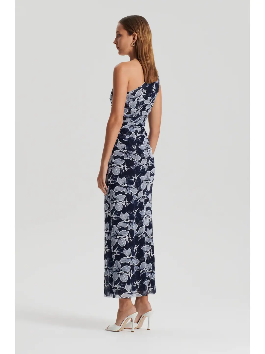 Scanlan Theodore Italian Floral Mesh Dress Navy Size AU 6 for rent on The Volte - main image