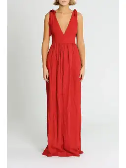 Rebecca Vallance Harlow Tie Gown in Red Size AU 12