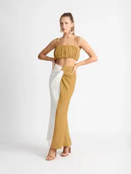 Sheike High Hopes Linen Skirt and Crop Set Multi Size 6