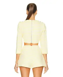 Zimmermann High Tide Crop Bodice Top and Nautical Skort Set Yellow/Cream Stripe Size 0 / AU 8 for rent on The Volte - image 2