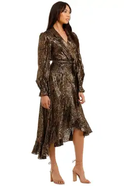 Rebecca Vallance Quixote Midi Dress in Gold Dark Size 16 for rent on The Volte - image 2