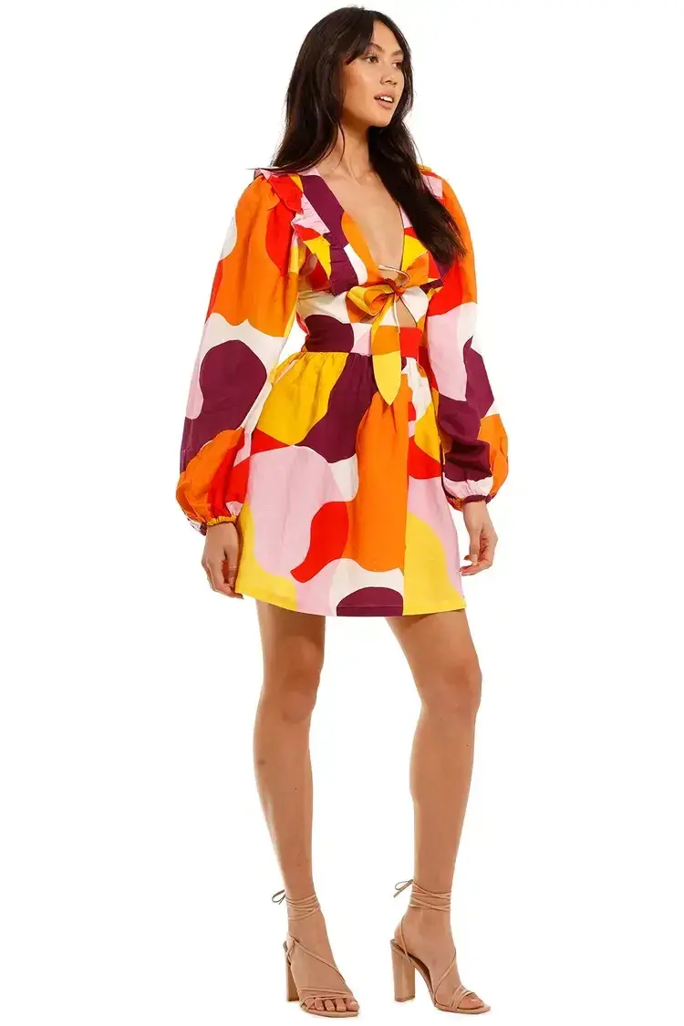 Rebecca Vallance Del Rio Mini Dress Multi Size 10 - Image 2