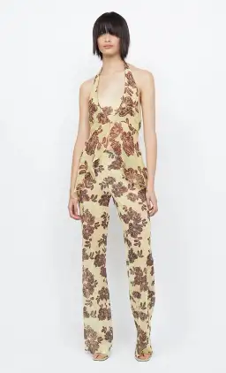 Bec and Bridge Malibu Bay Halter Top & Priya Pants Set Yellow Floral Size 8 for rent on The Volte - image 1