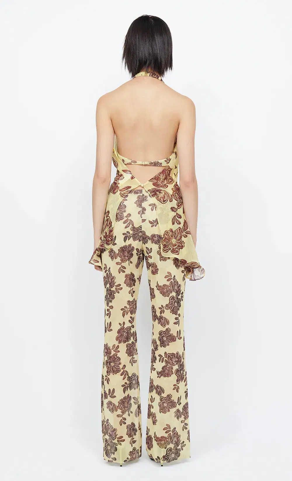Bec and Bridge Malibu Bay Halter Top & Priya Pants Set Yellow Floral Size 8 for rent on The Volte - main image