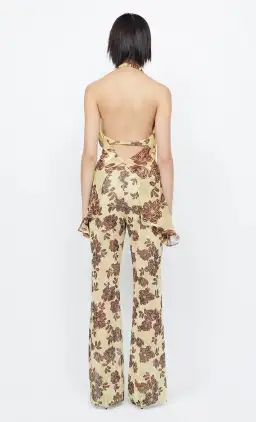 Bec and Bridge Malibu Bay Halter Top & Priya Pants Set Yellow Floral Size 8 for rent on The Volte - image 2