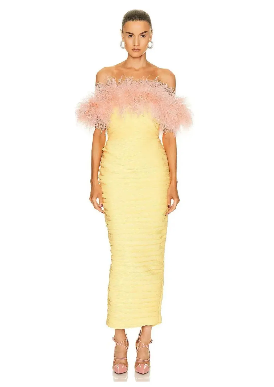 Rachel Gilbert Zion Midi Dress Lemon Yellow Size 4 / AU 14 for rent on The Volte - main image