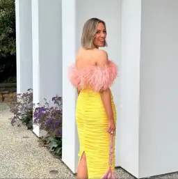 Rachel Gilbert Zion Midi Dress Lemon Yellow Size 4 / AU 14 for rent on The Volte - image 4