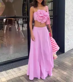 Aston Studio Eliza Skirt Pink Stripe Size 12 for rent on The Volte - image 4