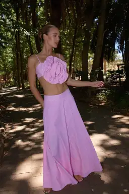 Aston Studio Eliza Skirt Pink Stripe Size 12 for rent on The Volte - image 1