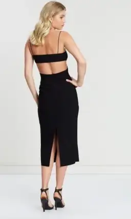 Bec & Bridge Elle Cut Out Midi Dress Black Size AU 6 for rent on The Volte - image 3