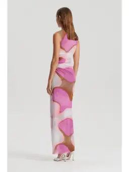 Scanlan Theodore Italian Watercolour Print Dress Pink/Tan Size AU 6 for rent on The Volte - image 4